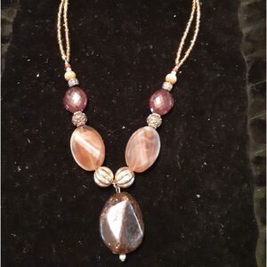 HANDBEADED GLASS DOUBLE-STRAND NECKLACE